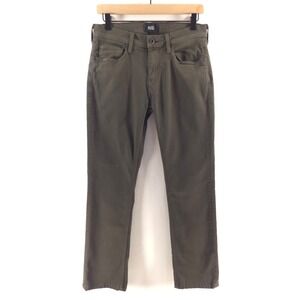 Paige Women Jeans Federal 30 Olive Green Slim Straight Transcend Stretch Denim‎